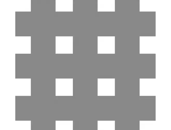 Perforated aluminium sheet with square holes, 35mm hole size and 17% open area
