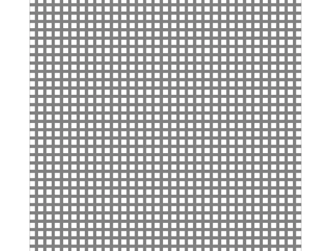Perforated aluminium sheet with square holes, 3mm hole size and 44% open area
