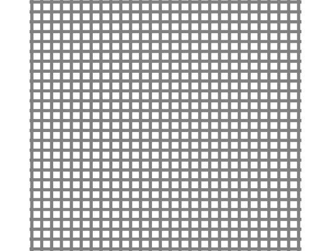 Perforated aluminium sheet with square holes, 6.3mm hole size and 44% open area