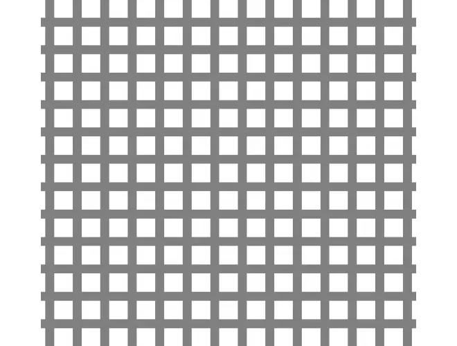 Perforated aluminium sheet with square holes, 12.7mm hole size and 44% open area