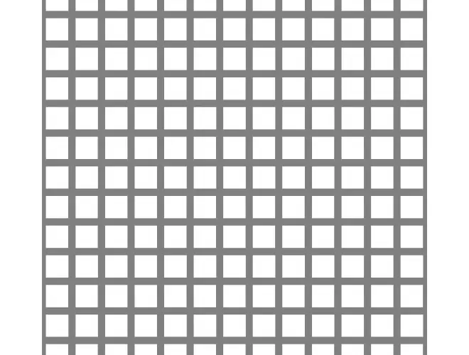 Perforated aluminium sheet with square holes, 15mm hole size and 56% open area