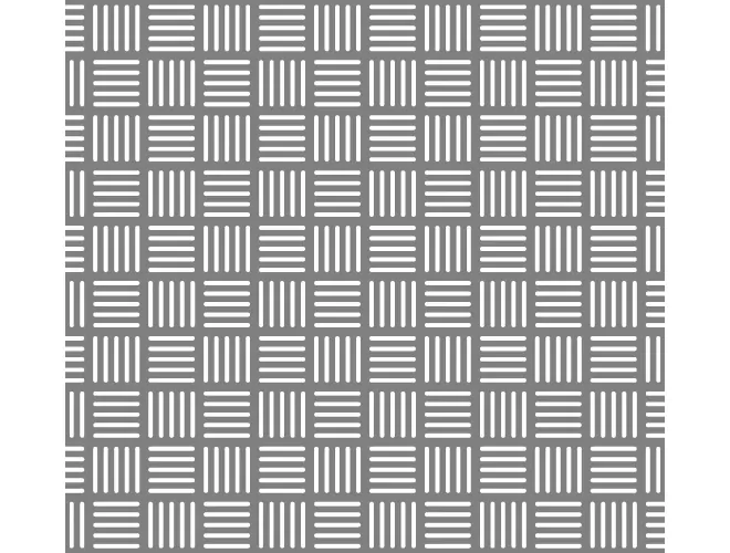 Perforated aluminium sheet with 5-slot pattern, 20.0 x 1.7mm holes, 29% open area and 90 degree pitch